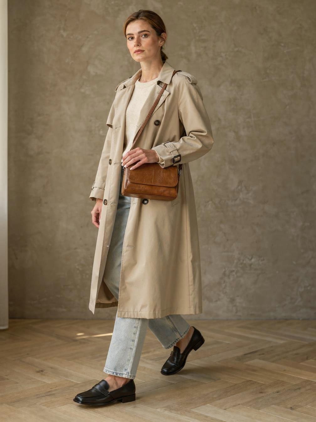 Sac bandoulière Quitterie – Marron