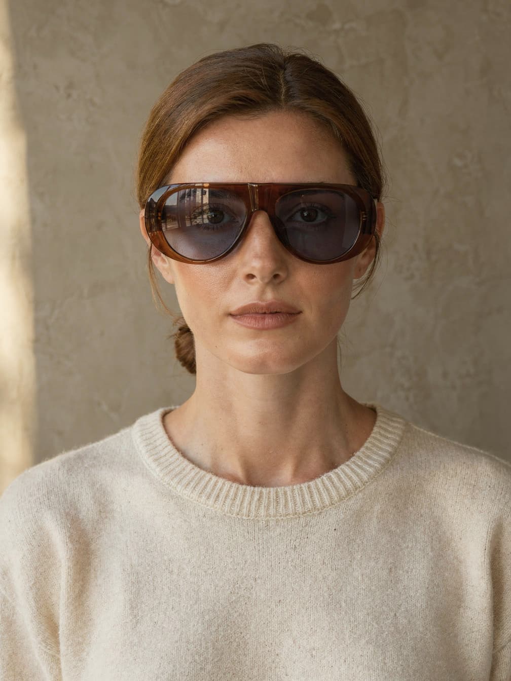 Lunettes de soleil ovales Sacha – Marron