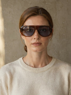Lunettes de soleil ovales Sacha – Marron