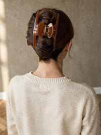 Pince à cheveux Salomé – Marron