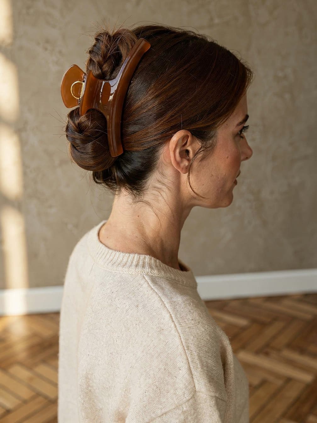 Pince à cheveux Salomé – Marron