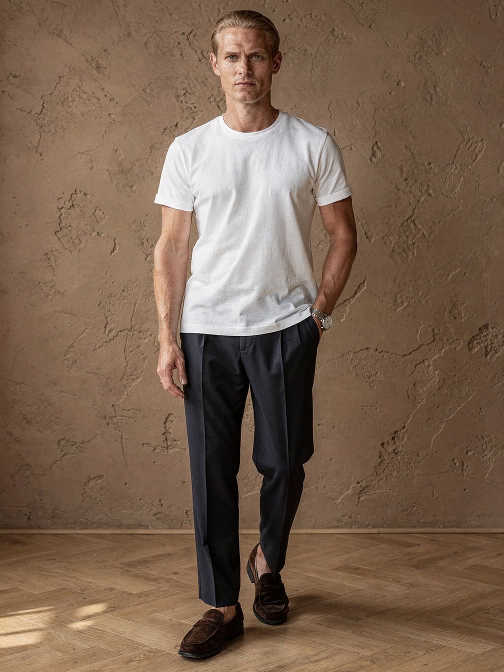 T-shirt uni Simon – Blanc
