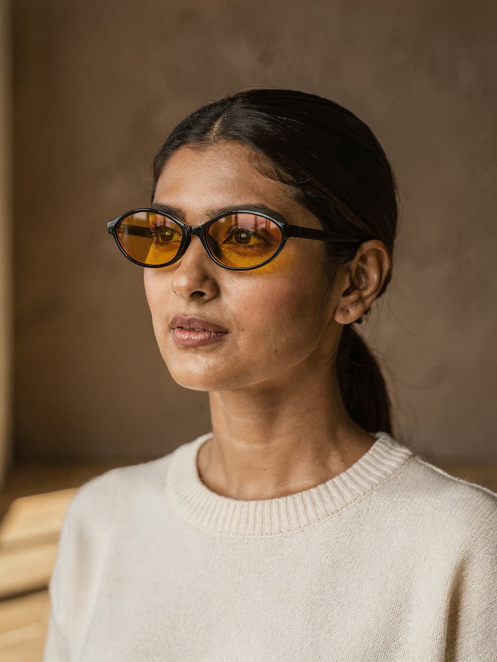 Lunettes de soleil ovales Sixtine – Jaune