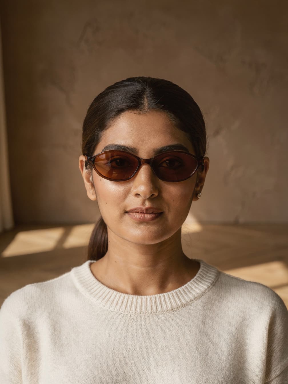Lunettes de soleil ovales Sixtine – Marron