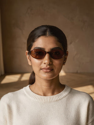 Lunettes de soleil ovales Sixtine – Marron