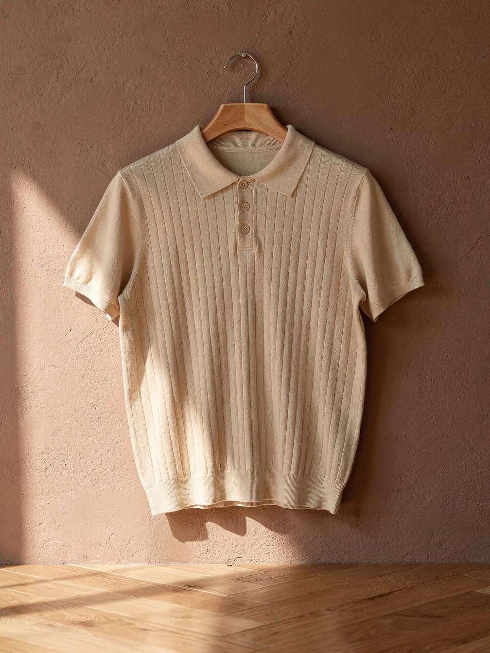 Polo en maille fine Tristan – Beige
