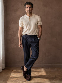 Polo en maille fine Tristan – Beige