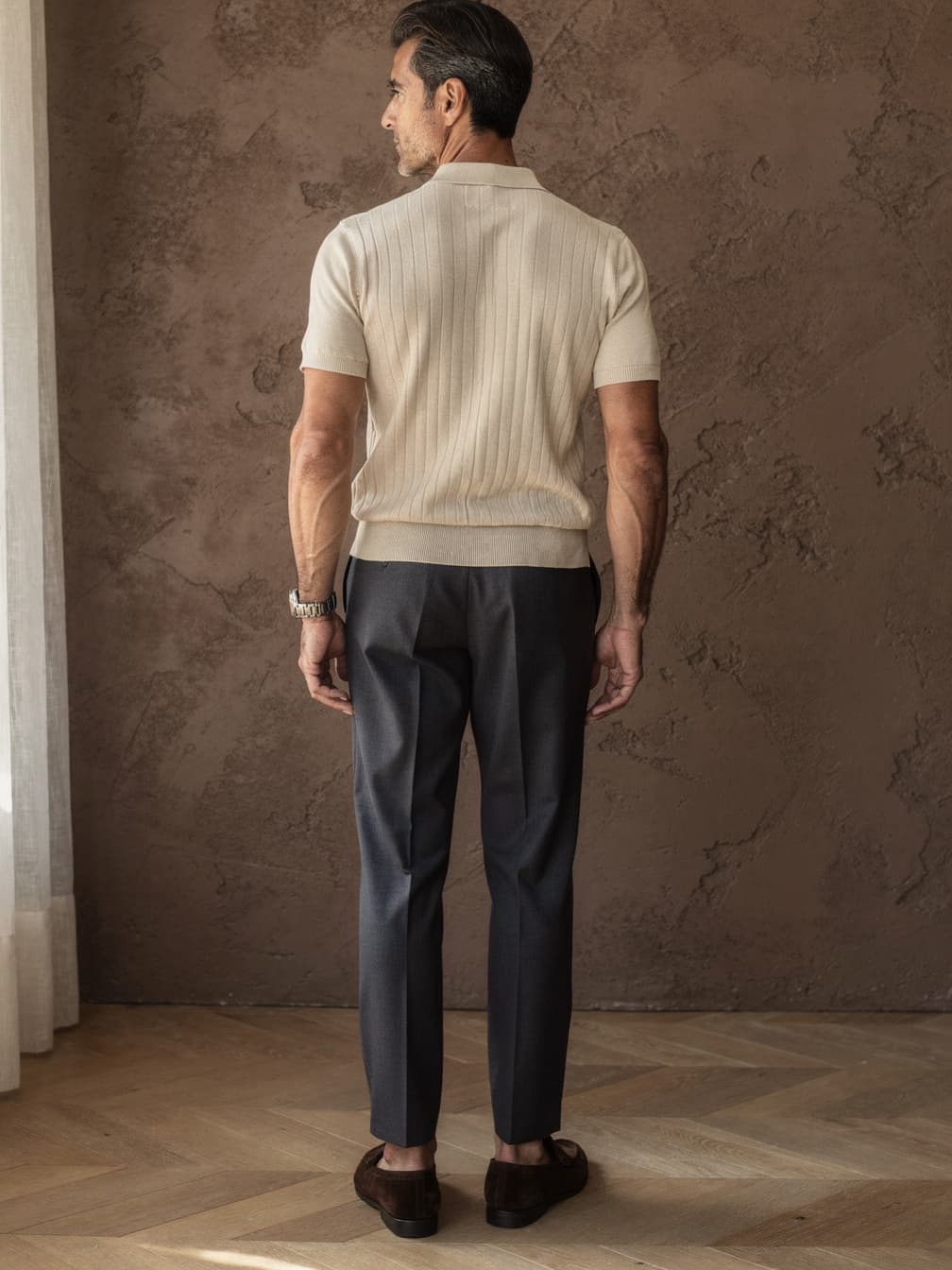 Polo en maille fine Tristan – Beige