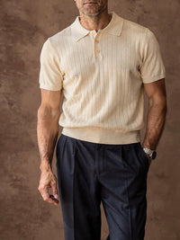 Polo en maille fine Tristan – Beige