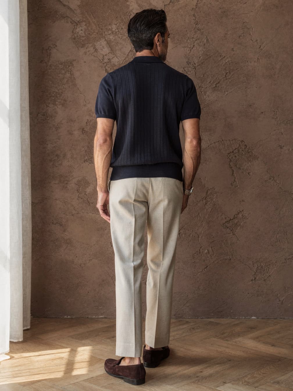 Polo en maille fine Tristan – Marine