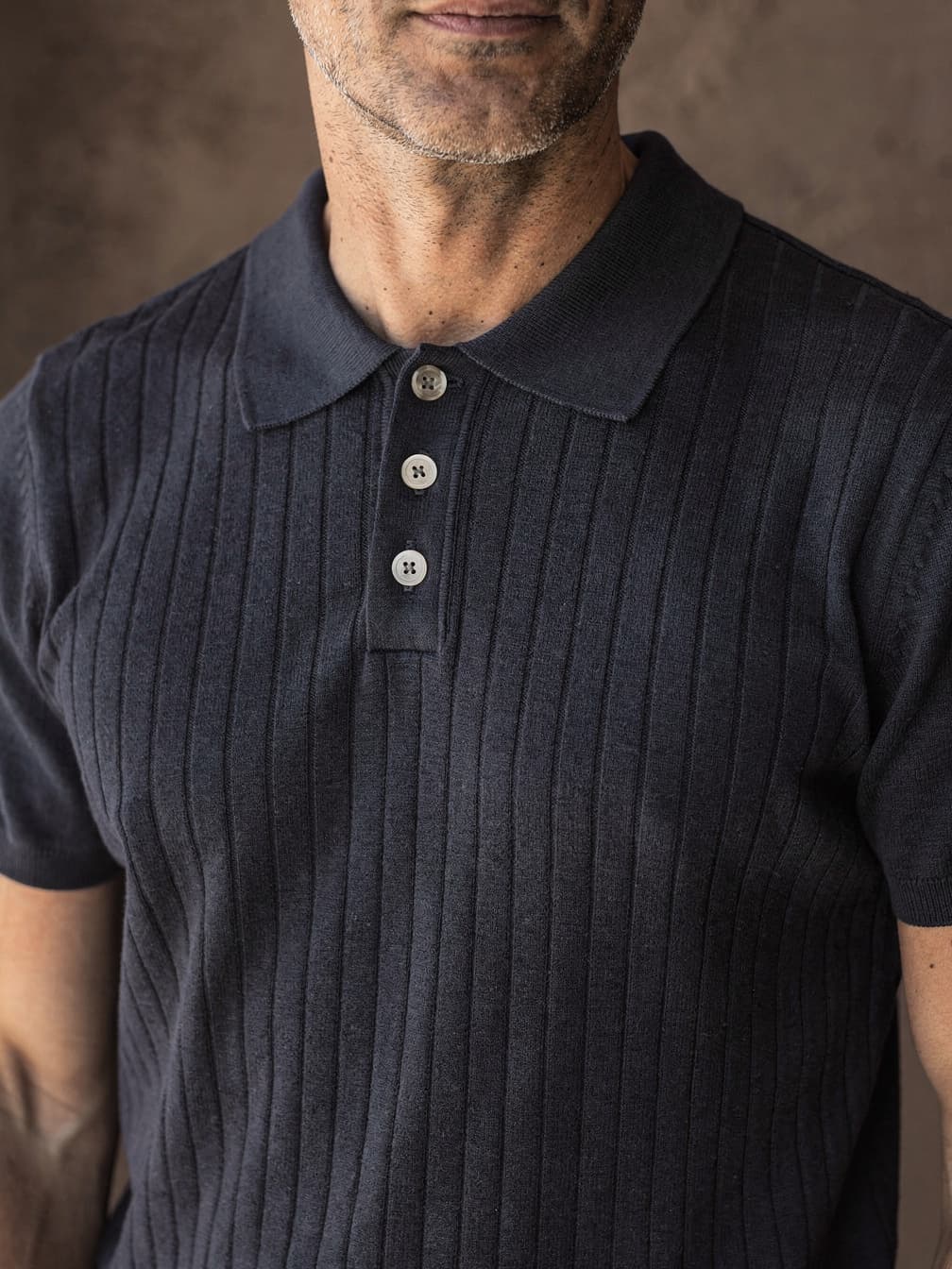 Polo en maille fine Tristan – Marine