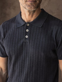 Polo en maille fine Tristan – Marine