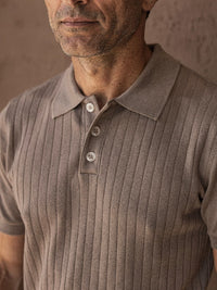 Polo en maille fine Tristan – Maron clair