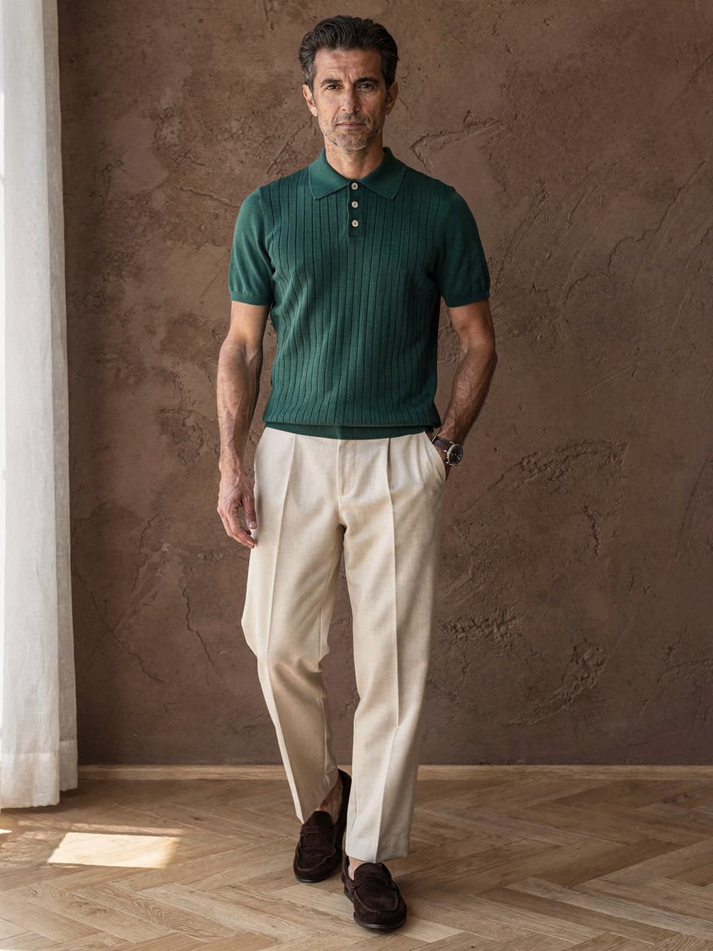 Polo en maille fine Tristan – Vert