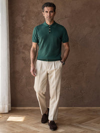 Polo en maille fine Tristan – Vert