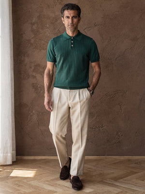 Polo en maille fine Tristan – Vert