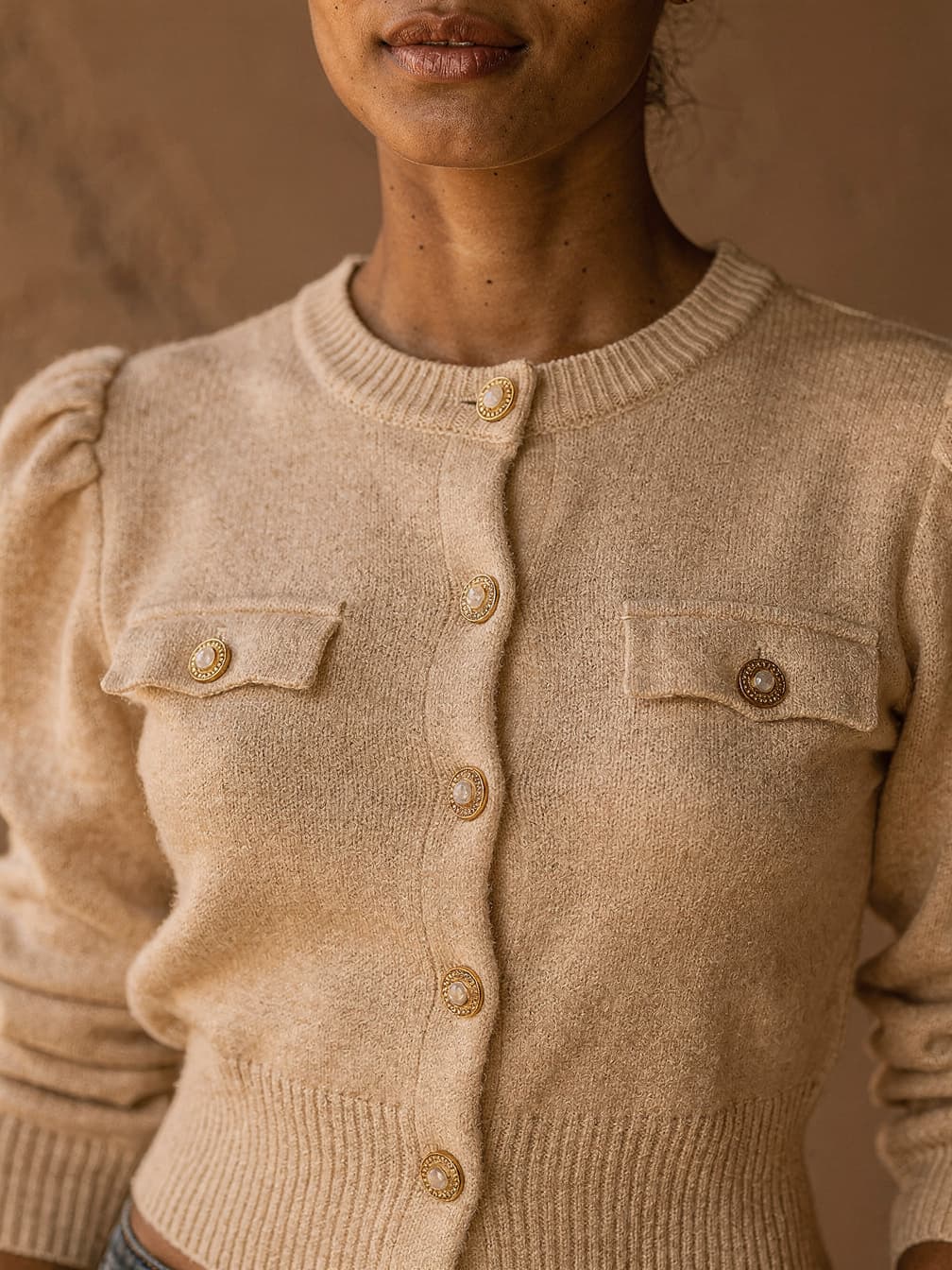 Cardigan court Valentine – Beige