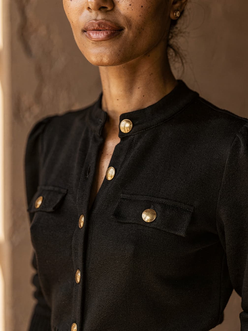 Cardigan court Valentine – Noir