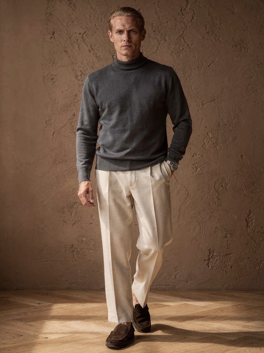 Pull col cheminée Victor – Gris foncé
