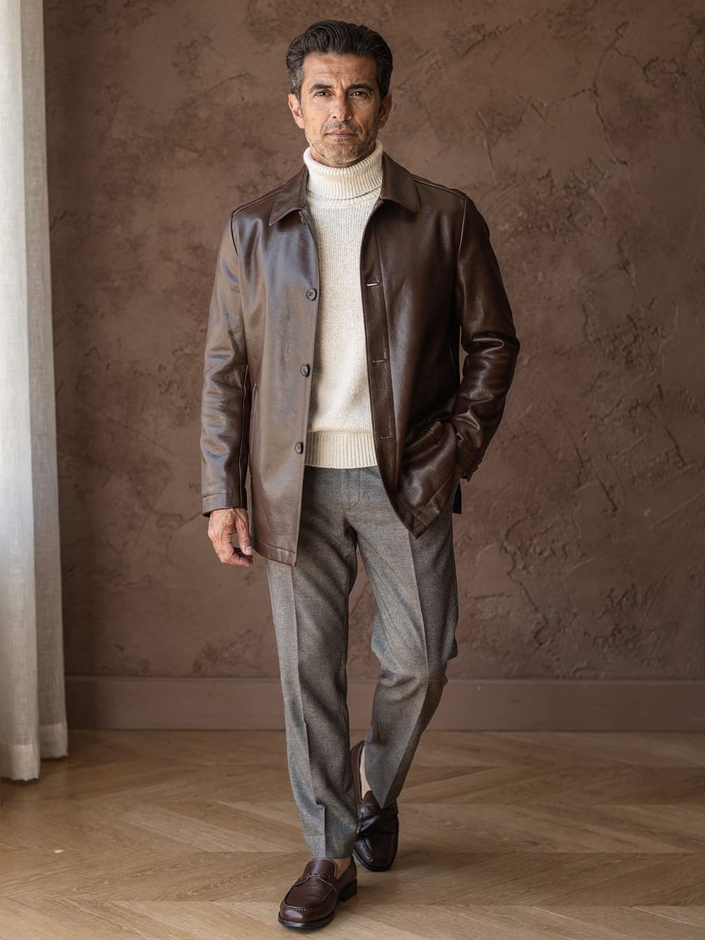 Veste zippée Yves – Marron